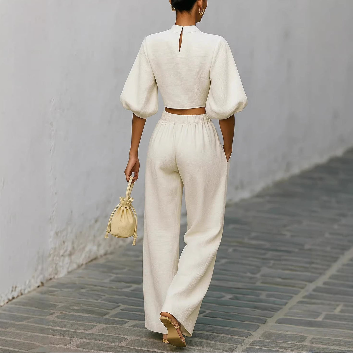 Verena Short Top & High-Waist Pants Set