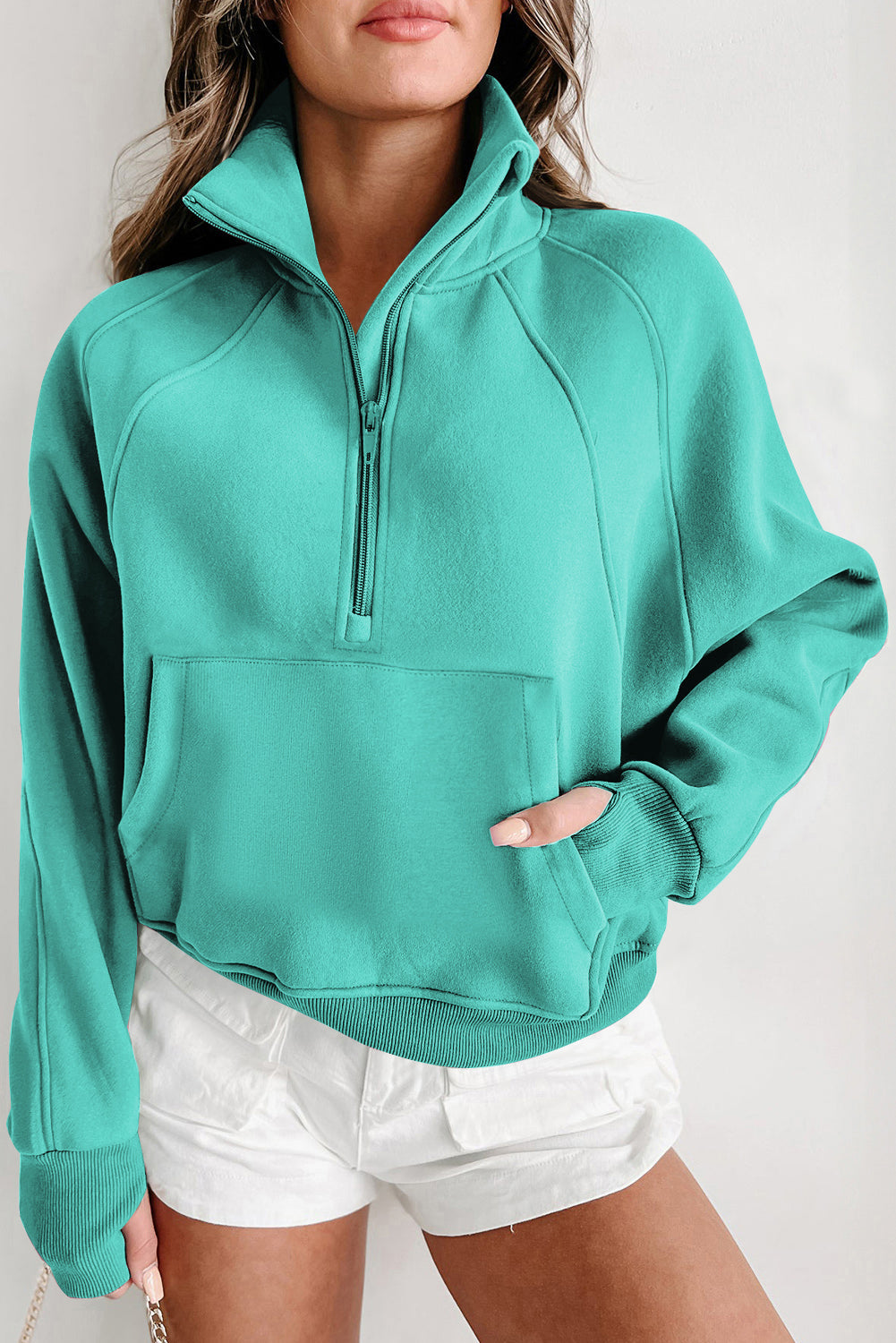 Tamsin Thumb-Hole Zip Sweatshirt