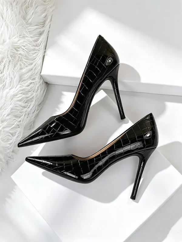 Prisha Metallic Stone Stiletto Heels