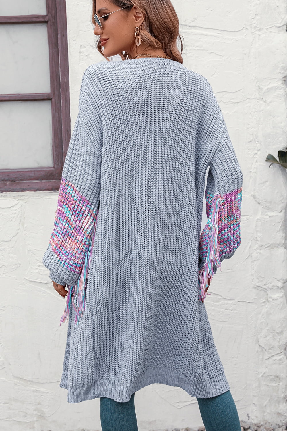 Farley Fringe-Sleeve Cardigan