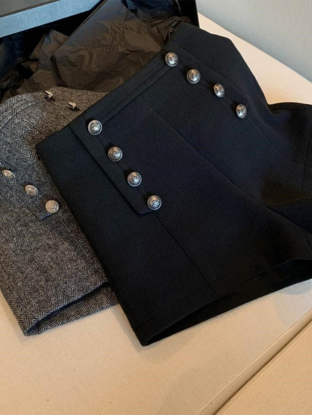 Simone High-Waisted Wool Shorts
