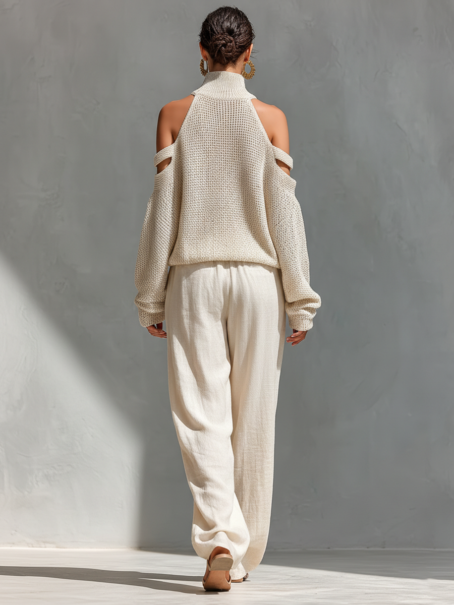 Elyzia Knit Top & Wide-Leg Trouser Set