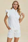 Talene Flounce-Sleeve Top & Shorts Set