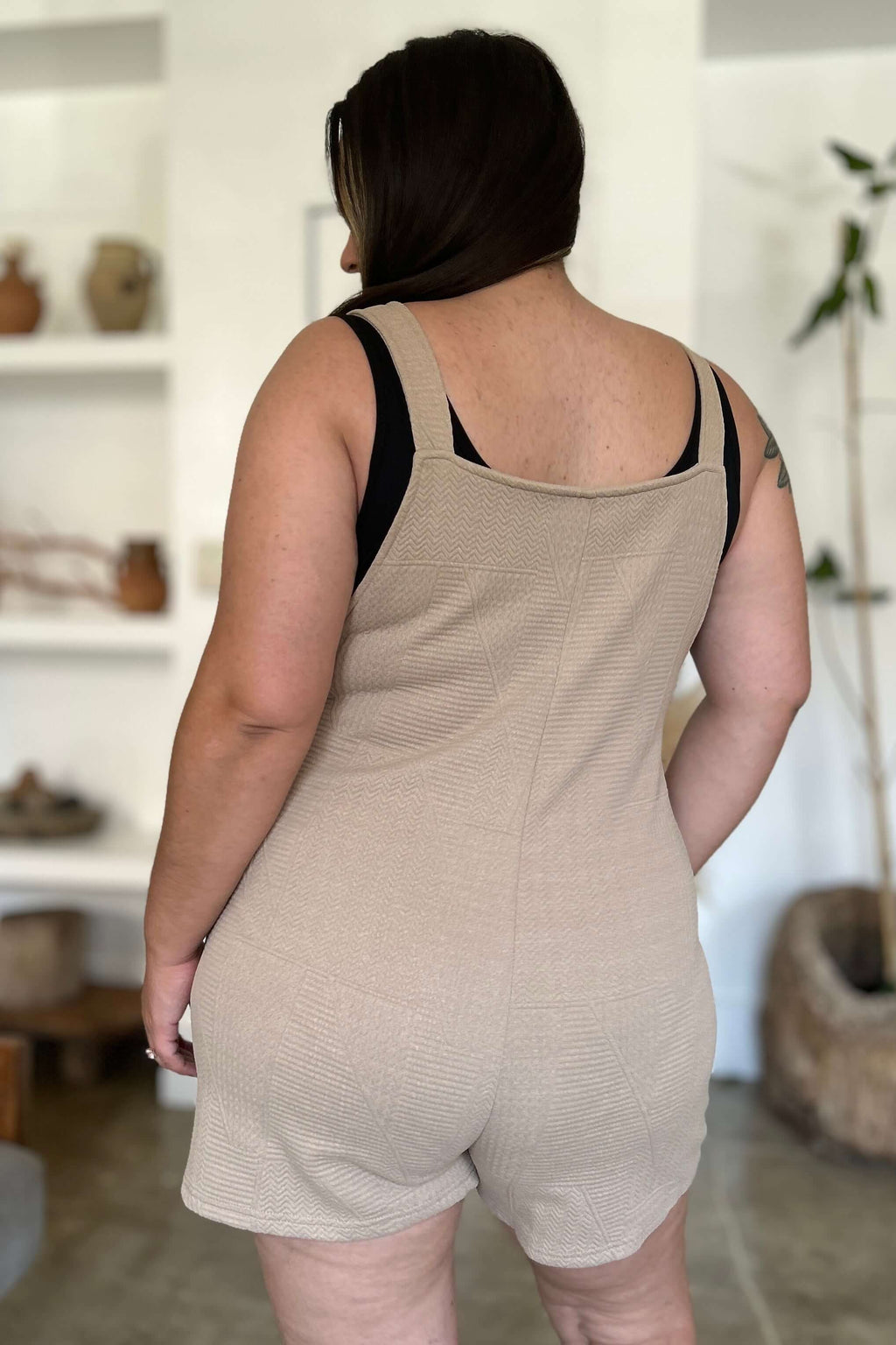 Rowena Textured Sleeveless Romper