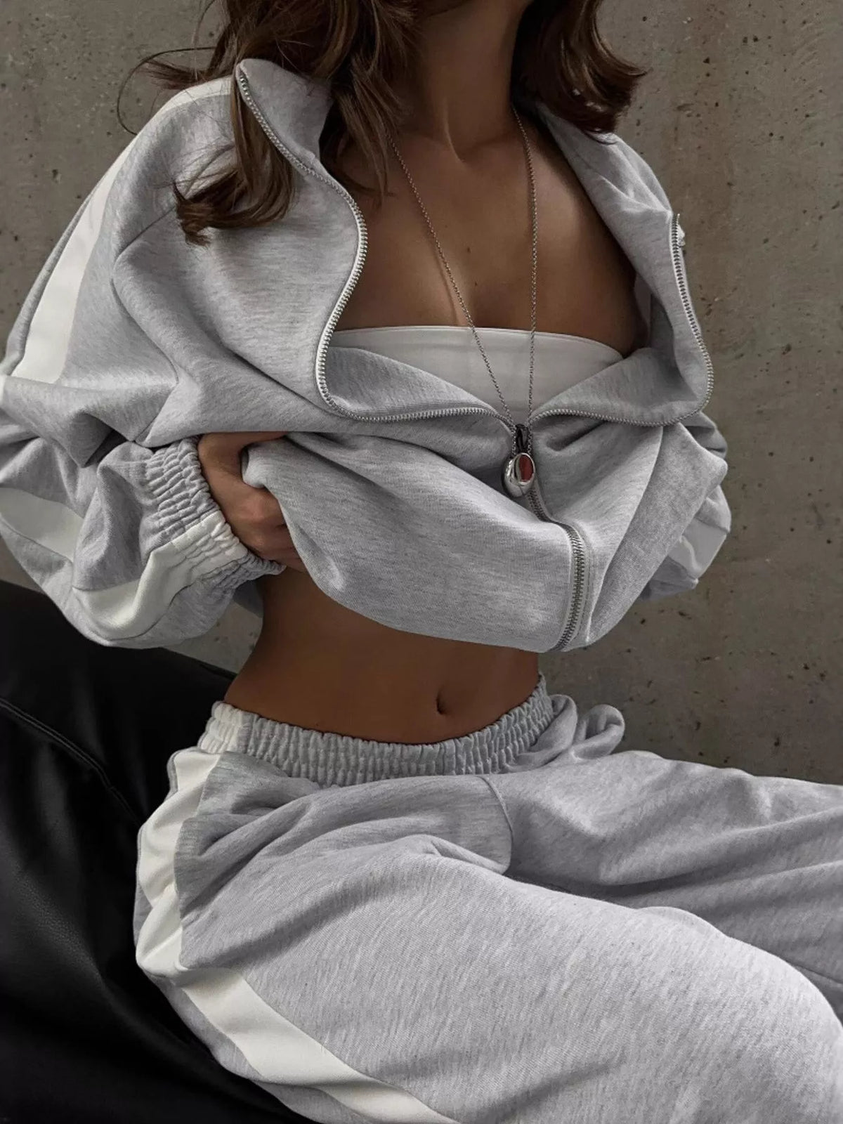 Xara Zip-Front Sport Two-Piece Set