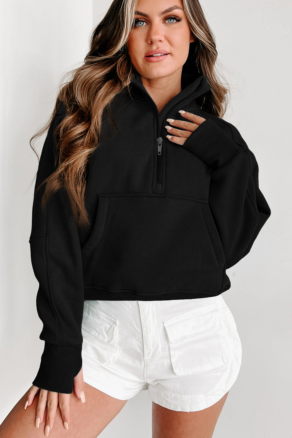 Tamsin Thumb-Hole Zip Sweatshirt