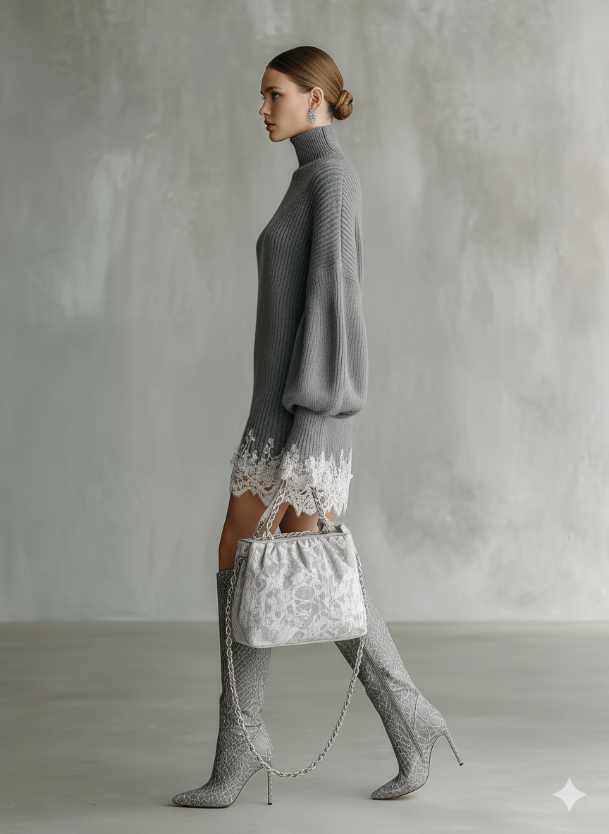Ava Turtleneck Cashmere Sweater Dress