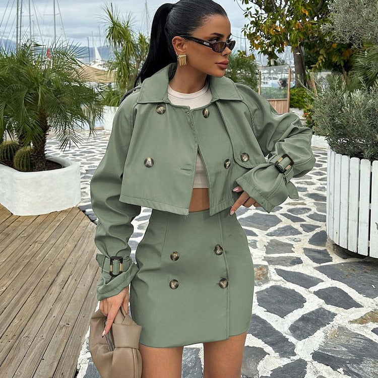 Della British-Cut Jacket & Skirt Set