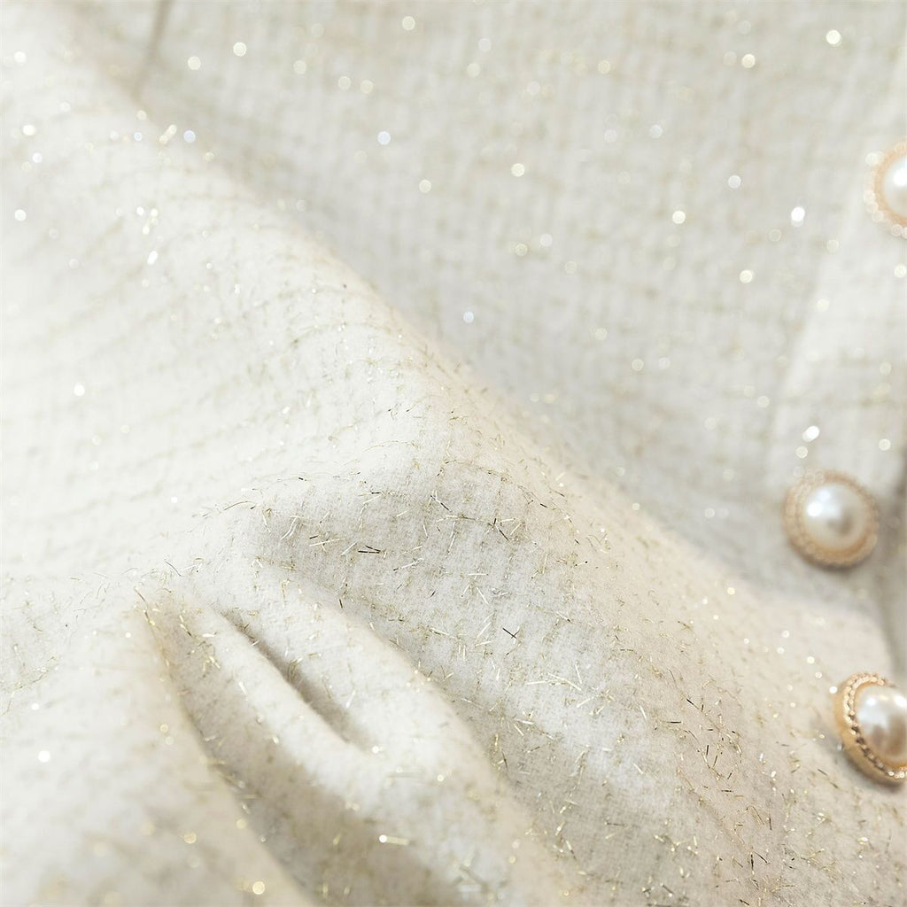 Florence Pearl-Button Tweed Skirt