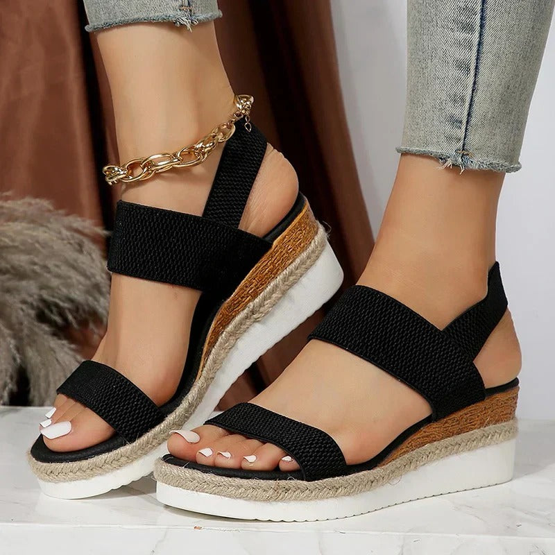 Valeria Stretch-Strap Comfort Sandals
