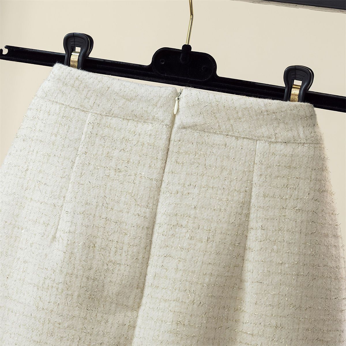 Florence Pearl-Button Tweed Skirt