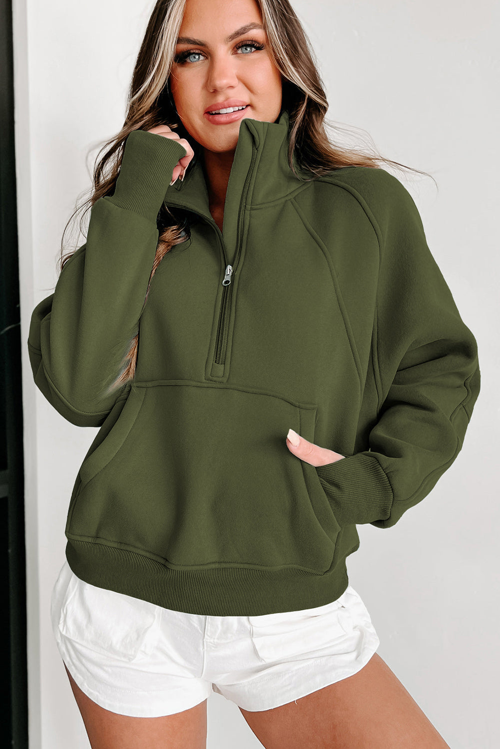 Tamsin Thumb-Hole Zip Sweatshirt