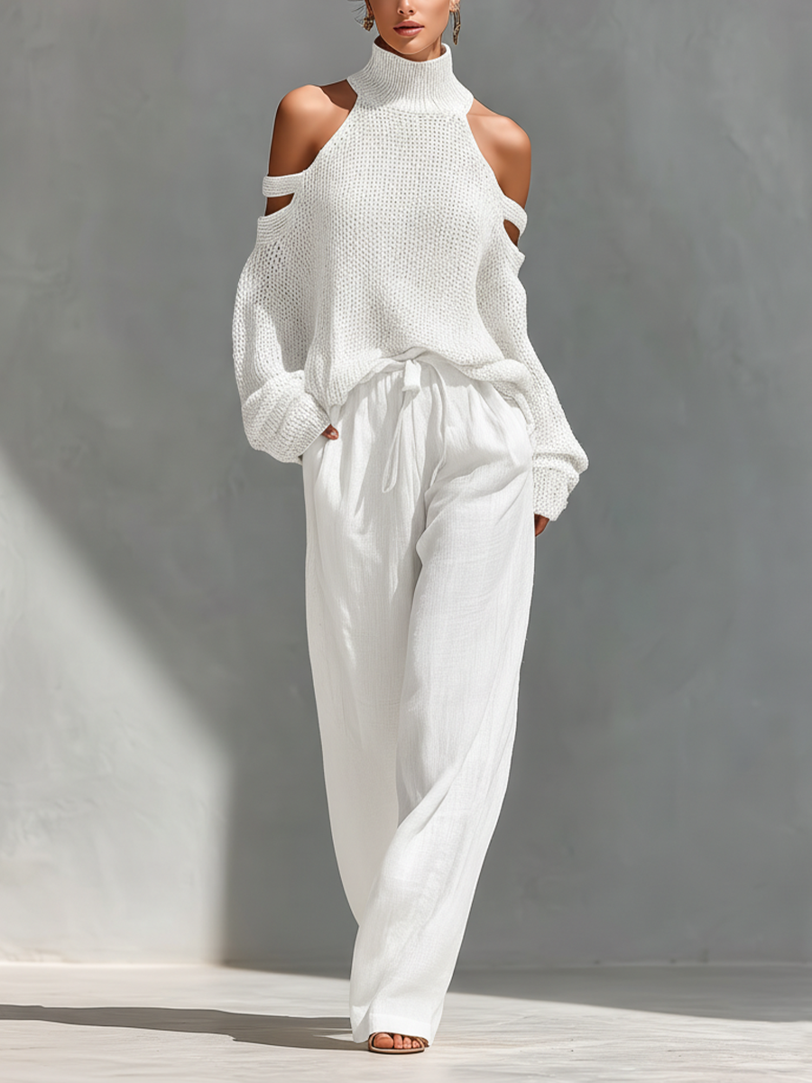 Elyzia Knit Top & Wide-Leg Trouser Set