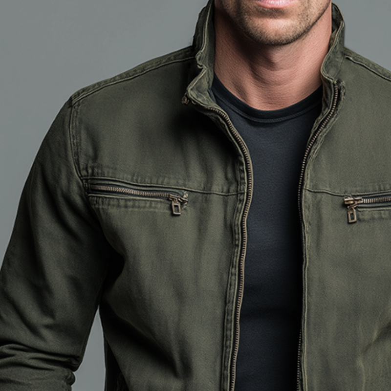 Damian Vintage Cotton Zip Jacket