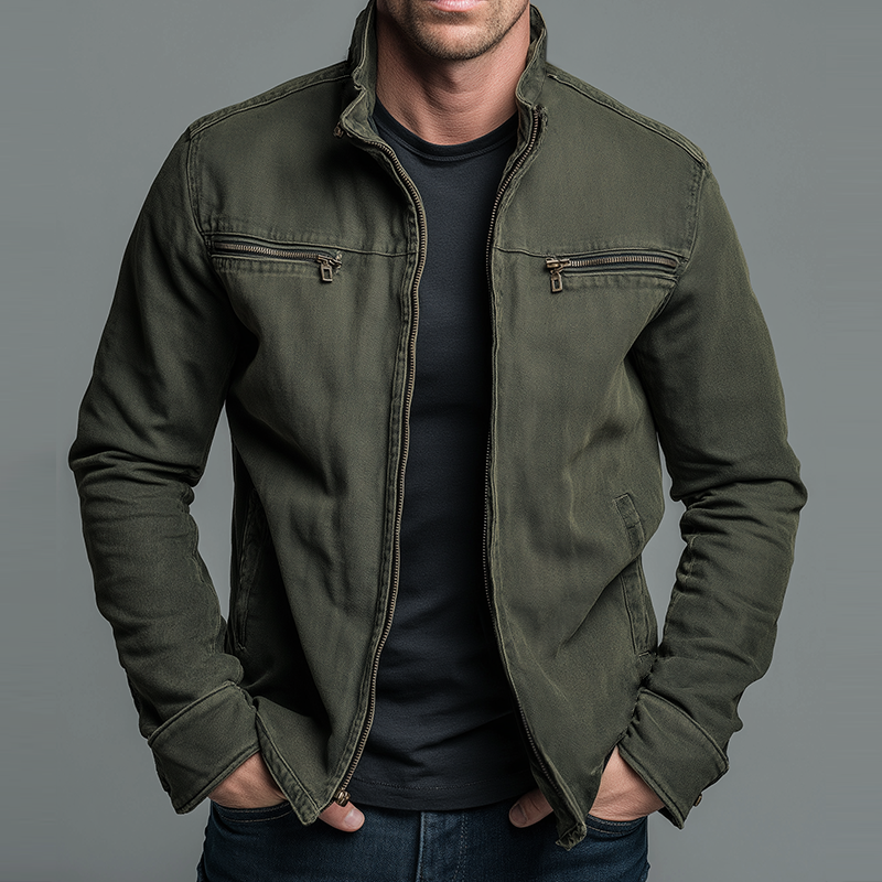 Damian Vintage Cotton Zip Jacket