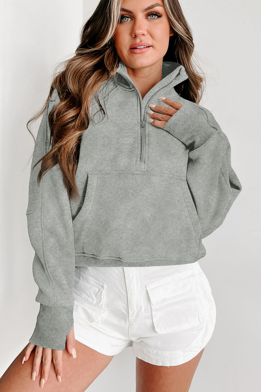 Tamsin Thumb-Hole Zip Sweatshirt