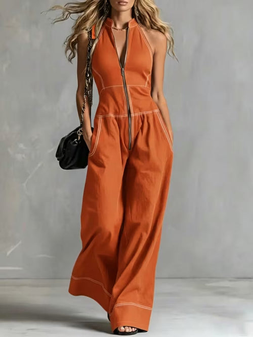 Bryana Striped Patchwork Jumpsuit