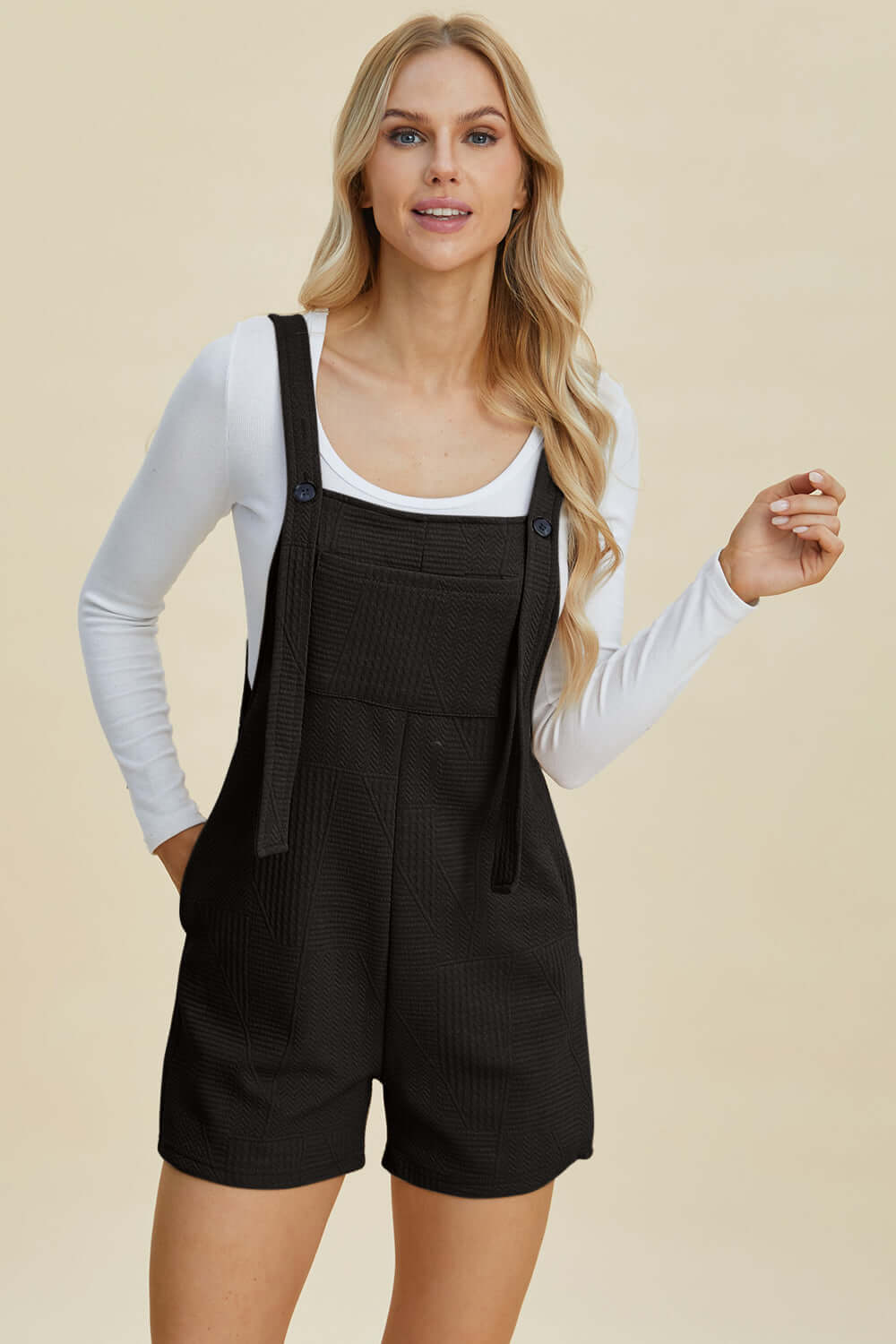 Rowena Textured Sleeveless Romper