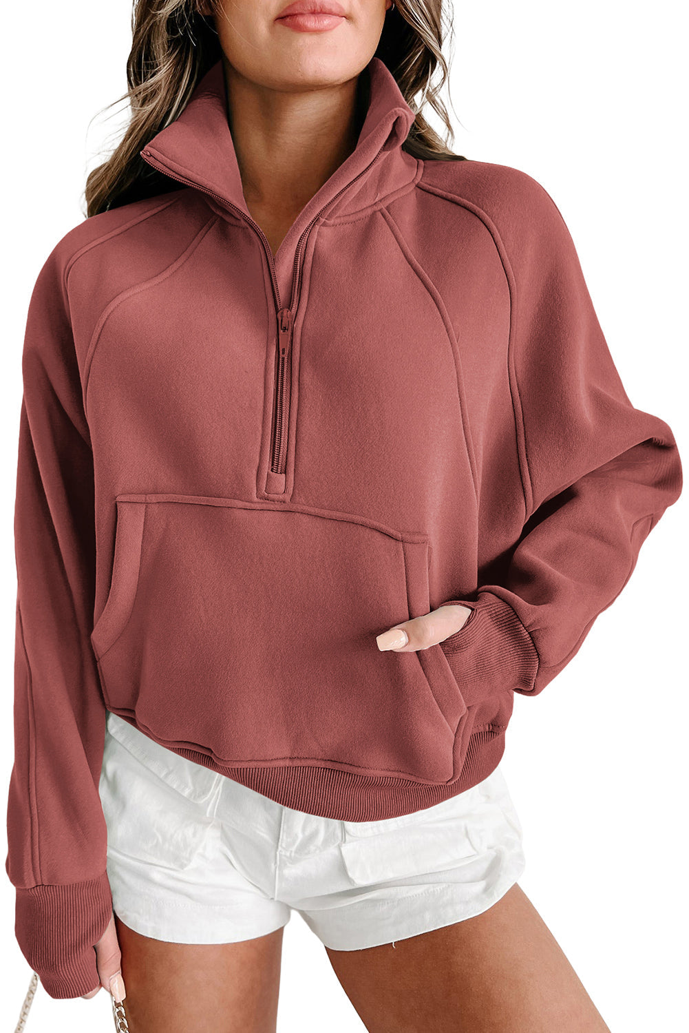 Tamsin Thumb-Hole Zip Sweatshirt