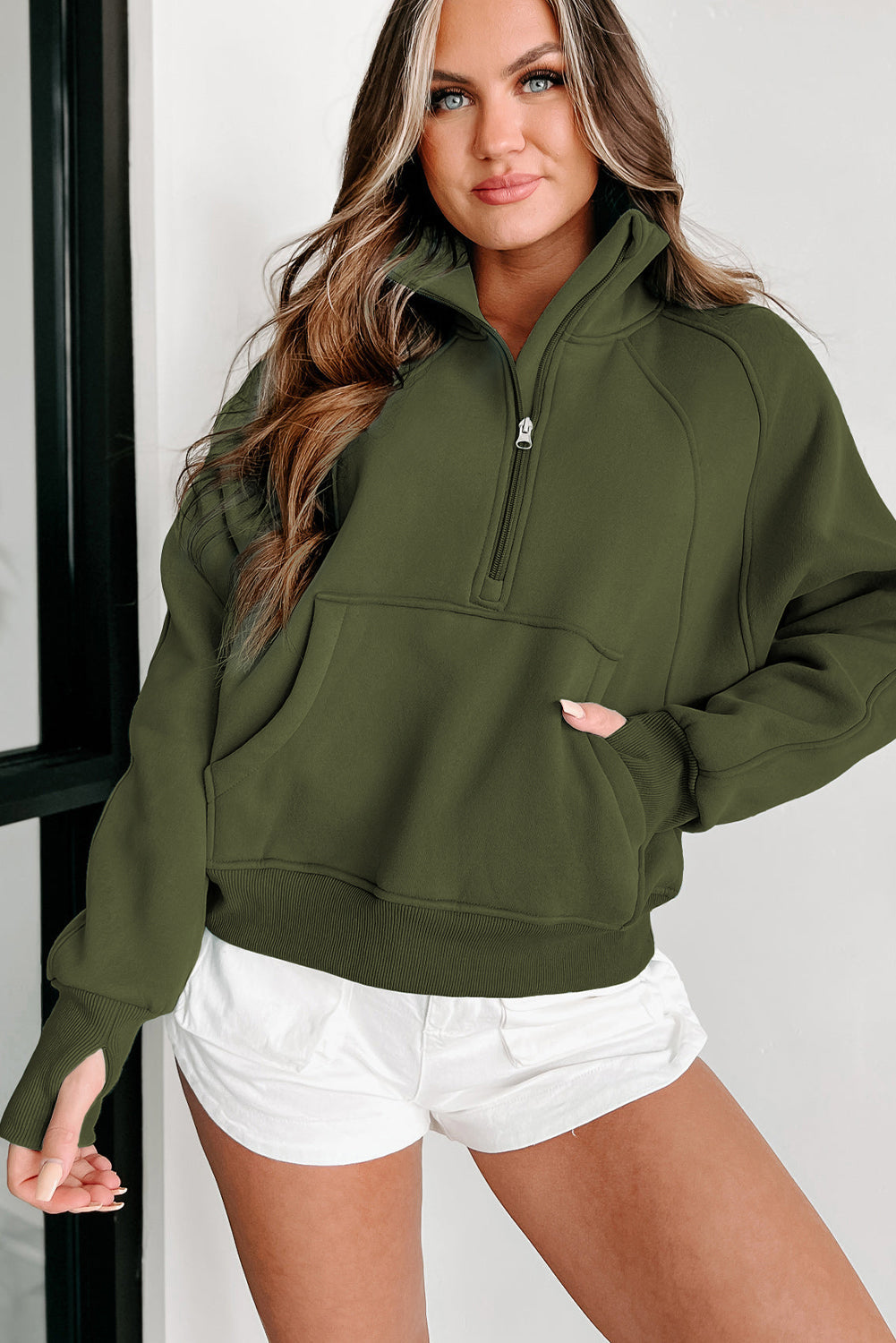 Tamsin Thumb-Hole Zip Sweatshirt