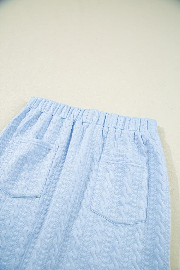 Cleo Contrast-Trim Tee & Skirt Set
