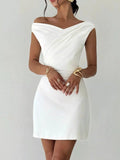 Jade Off-Shoulder Draped Mini Dress