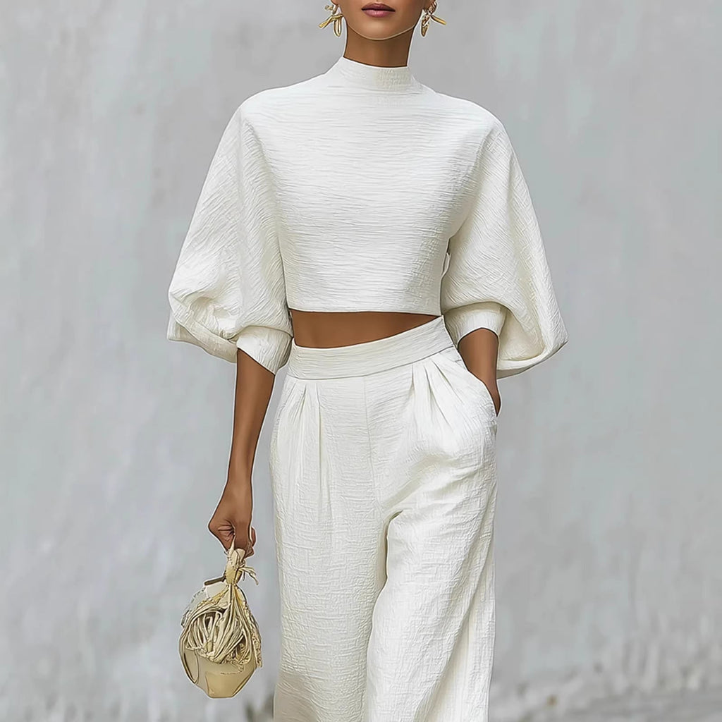 Verena Short Top & High-Waist Pants Set