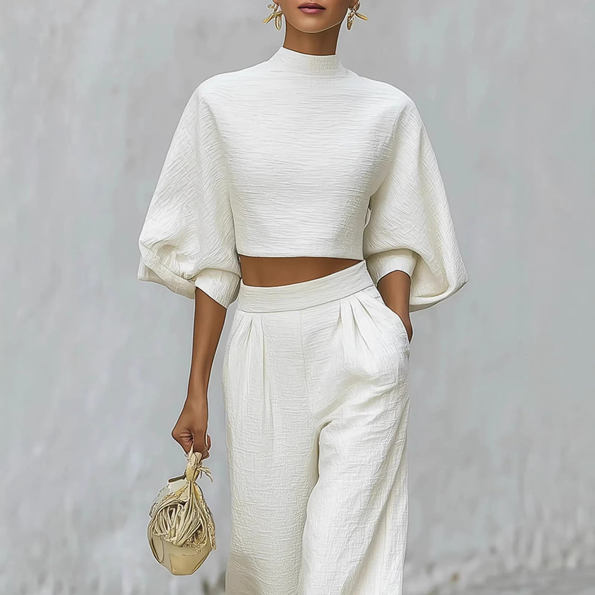 Verena Short Top & High-Waist Pants Set