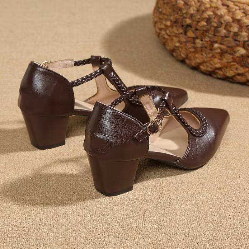 Brielle Braided T-Bar Heels