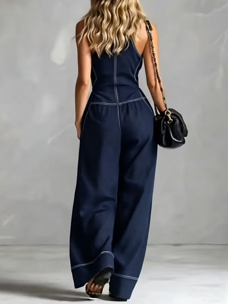 Bryana Striped Patchwork Jumpsuit