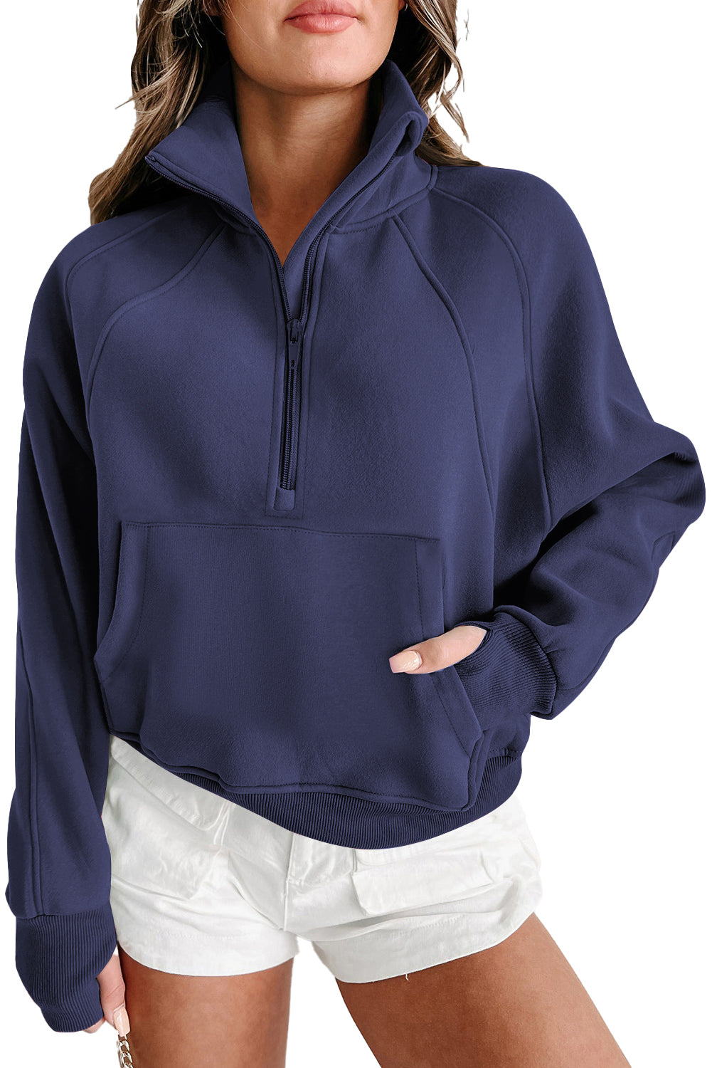 Tamsin Thumb-Hole Zip Sweatshirt