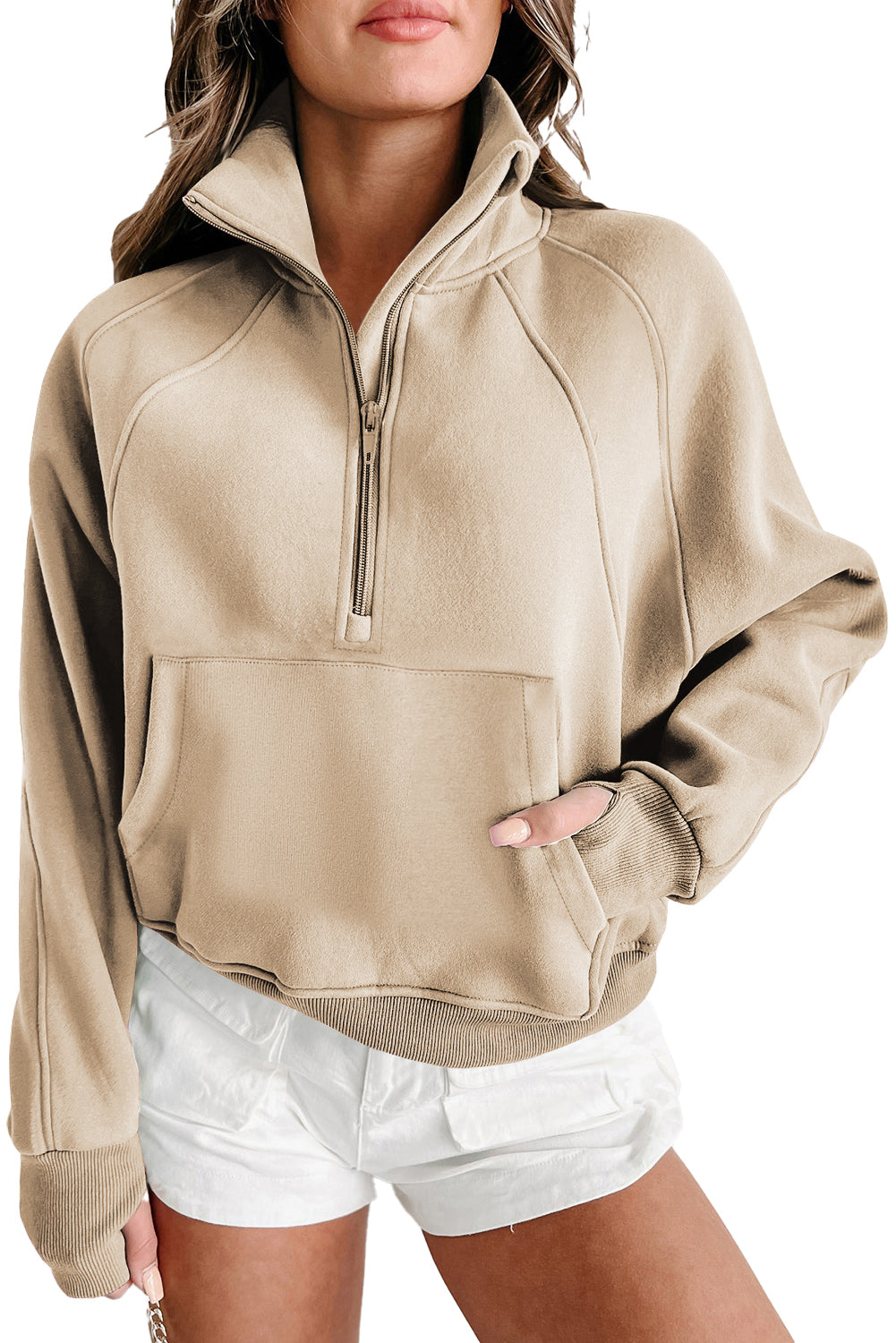 Tamsin Thumb-Hole Zip Sweatshirt
