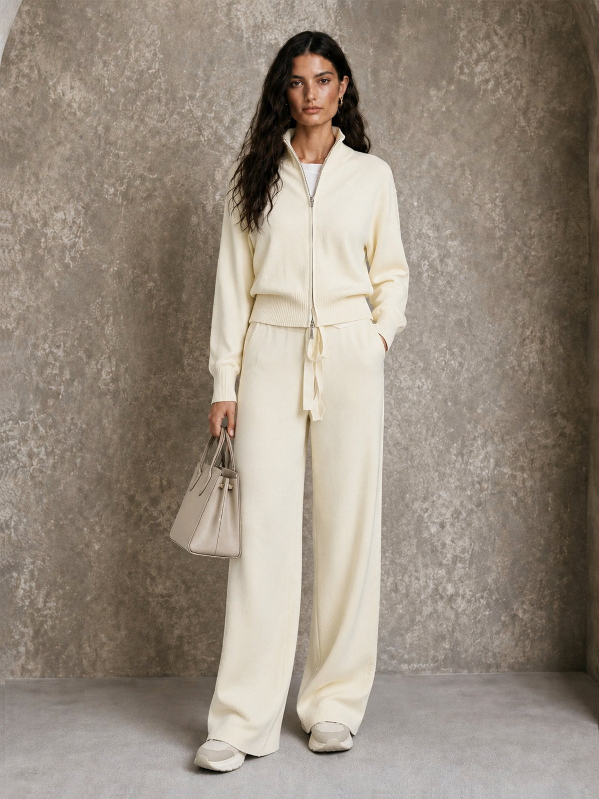 Nia Double-Zip Knit Two-Piece Set