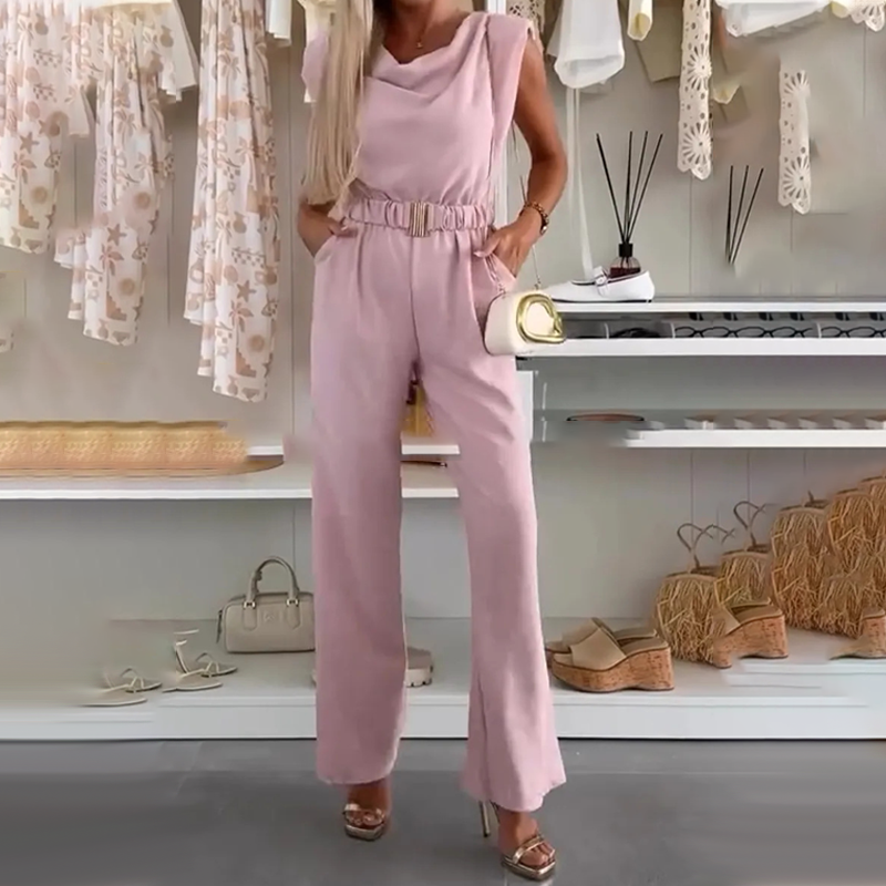 Lyda Belted Sleeveless Jumpsuit