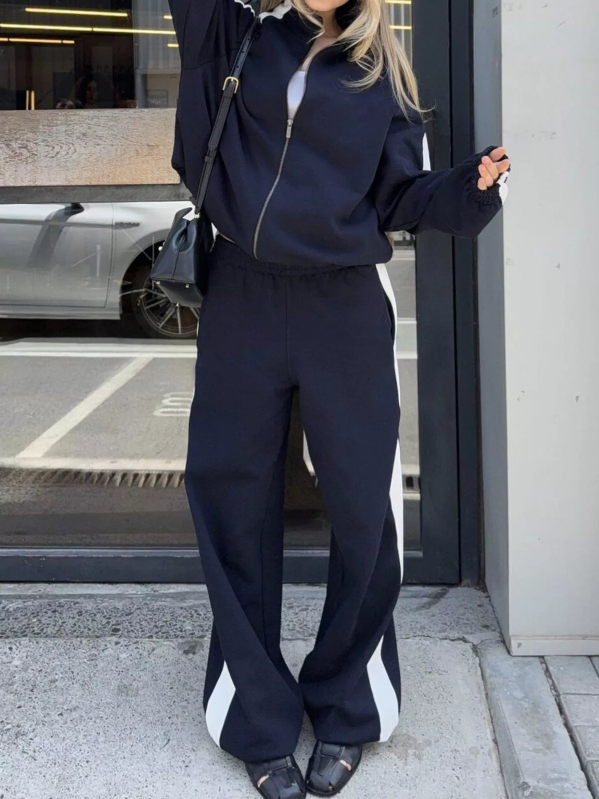 Xara Zip-Front Sport Two-Piece Set