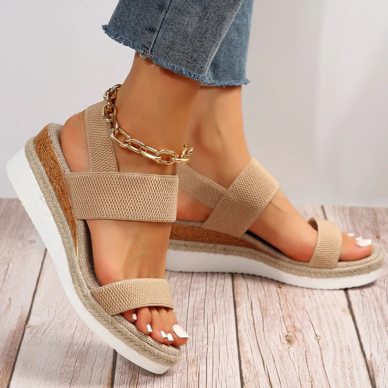 Valeria Stretch-Strap Comfort Sandals