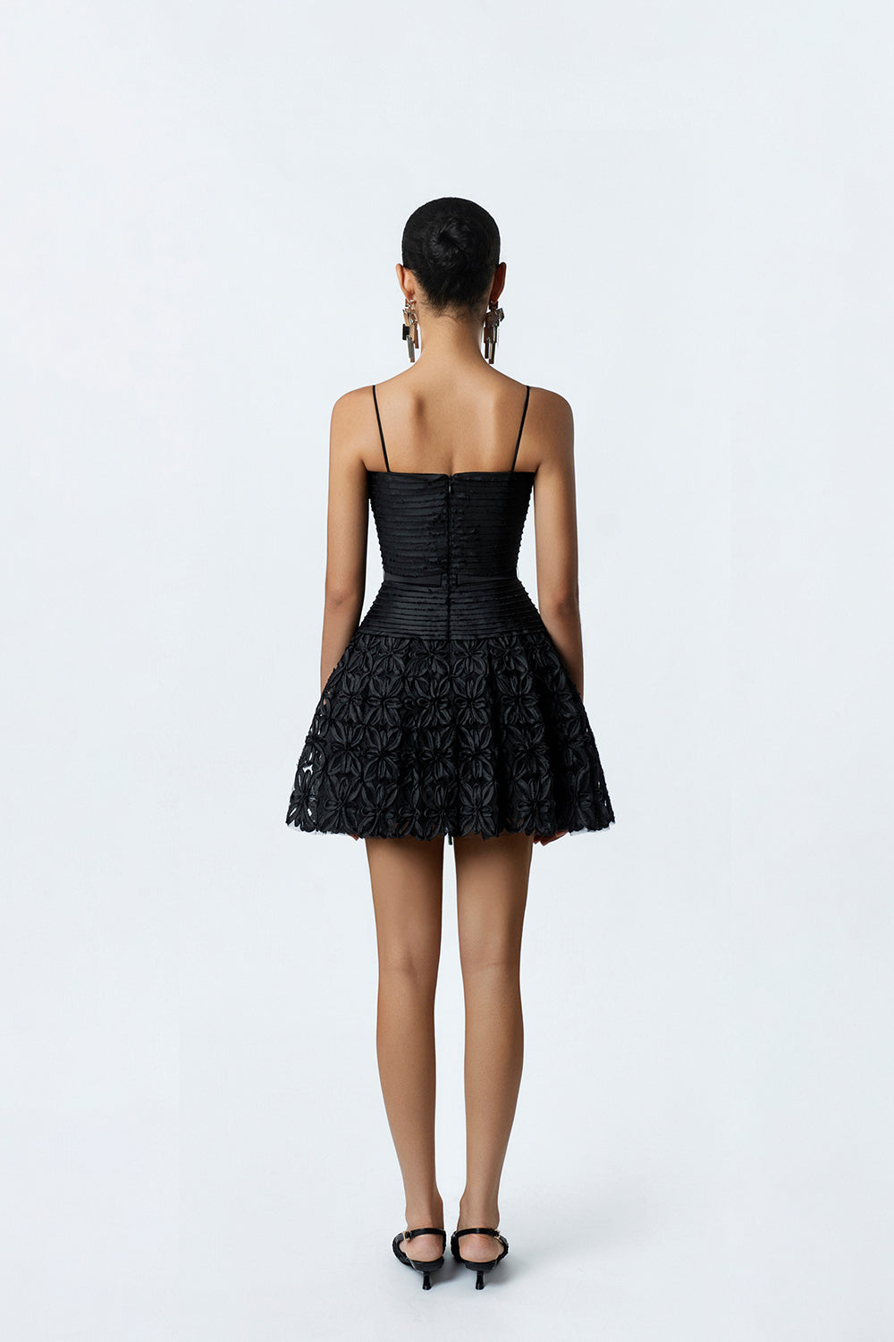 Adaline Black A-Line Midi Dress