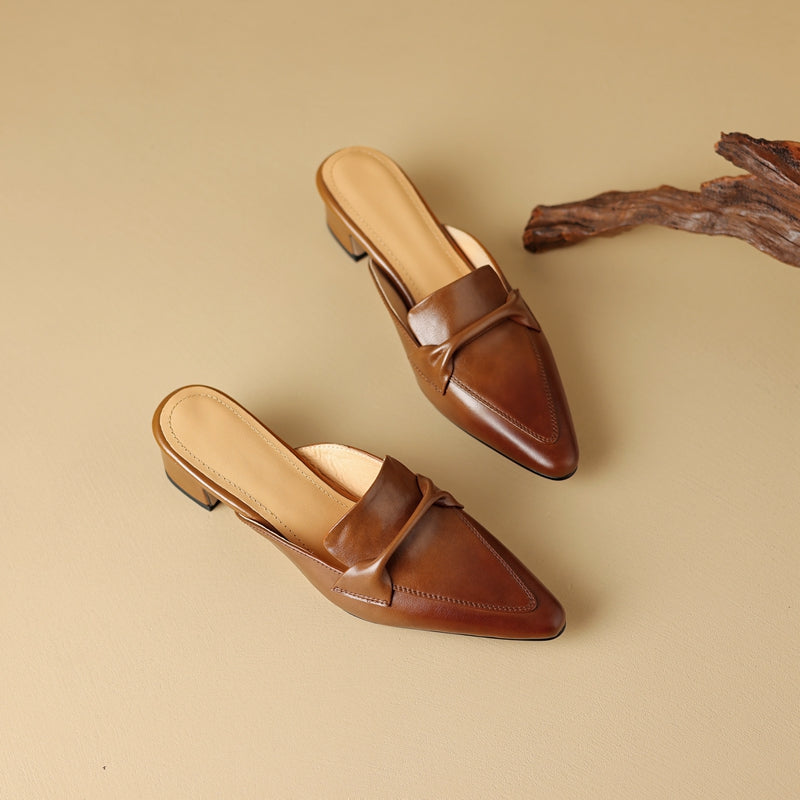 Katrina Leather Mule Loafers