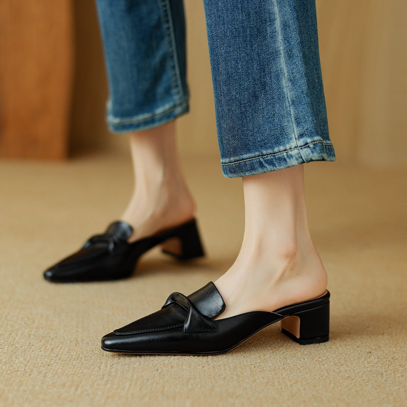 Katrina Leather Mule Loafers