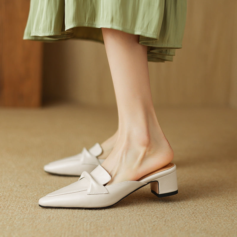 Katrina Leather Mule Loafers