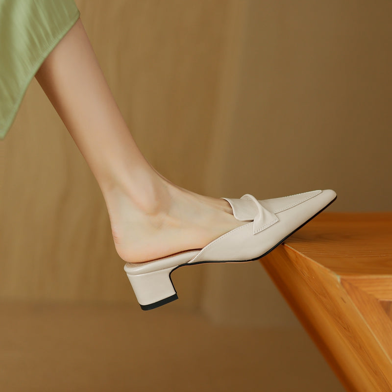 Katrina Leather Mule Loafers