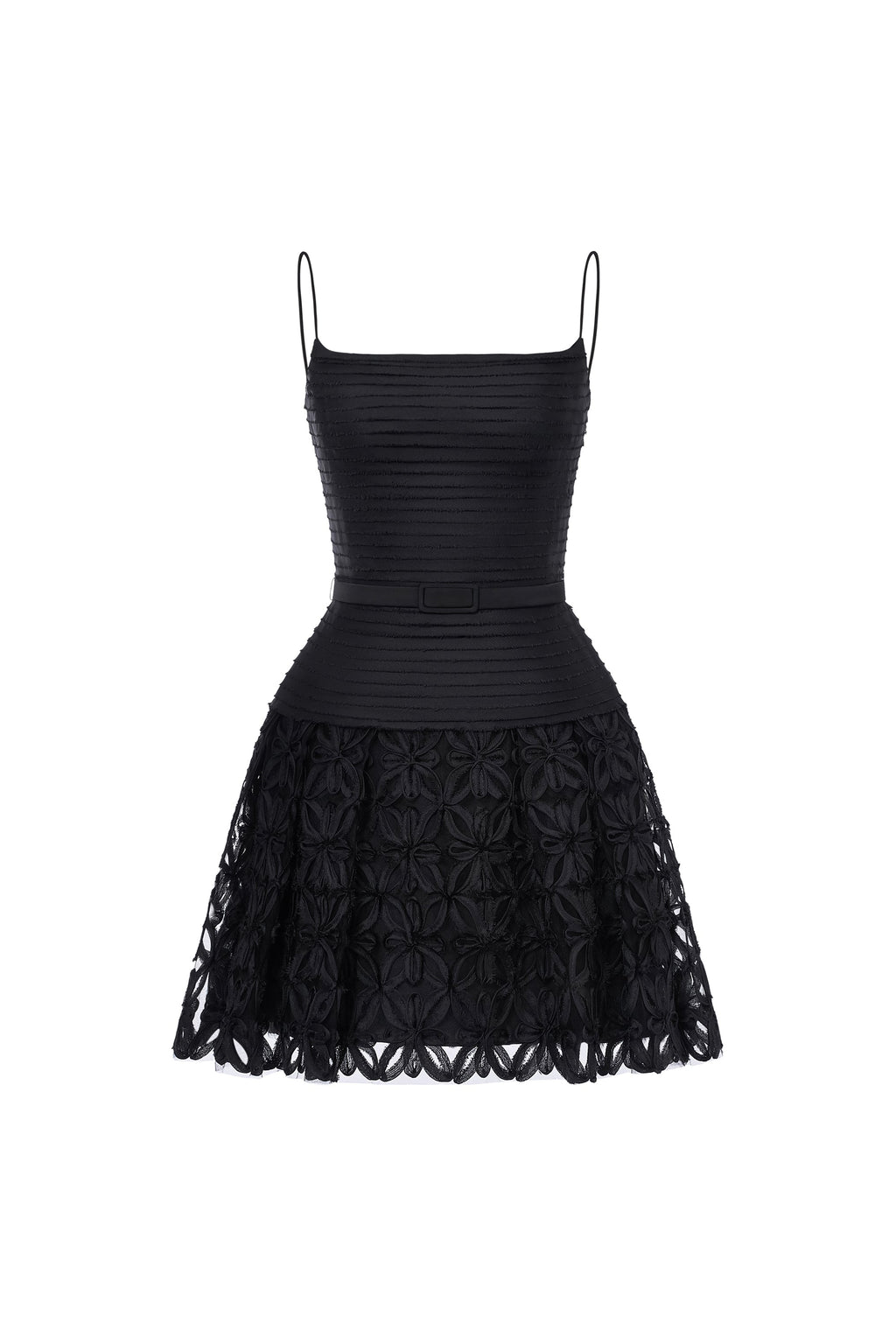 Adaline Black A-Line Midi Dress