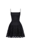 Adaline Black A-Line Midi Dress