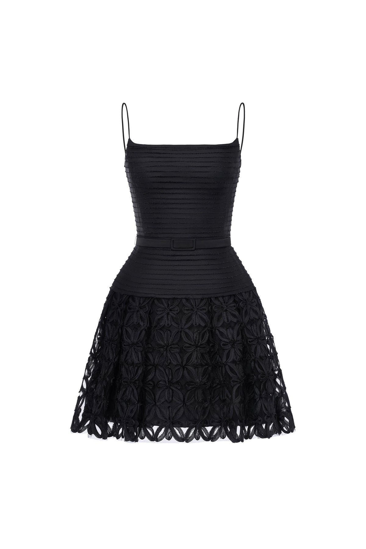Adaline Black A-Line Midi Dress
