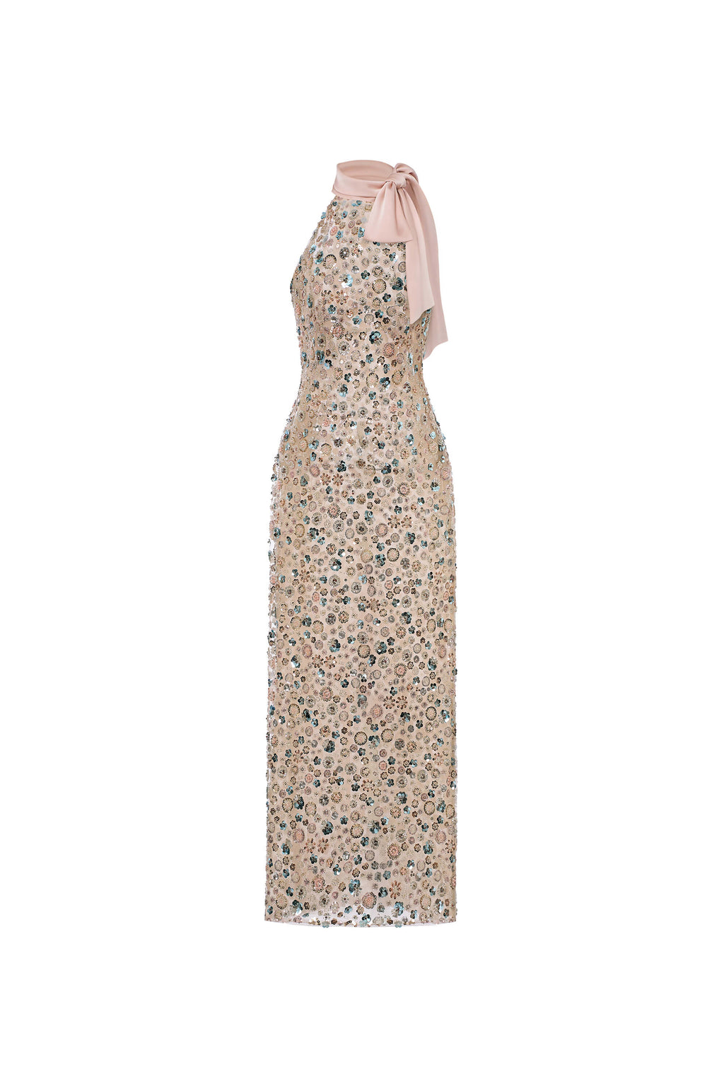 Helena Fitted Maxi Nude Dress