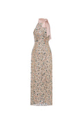Helena Fitted Maxi Nude Dress