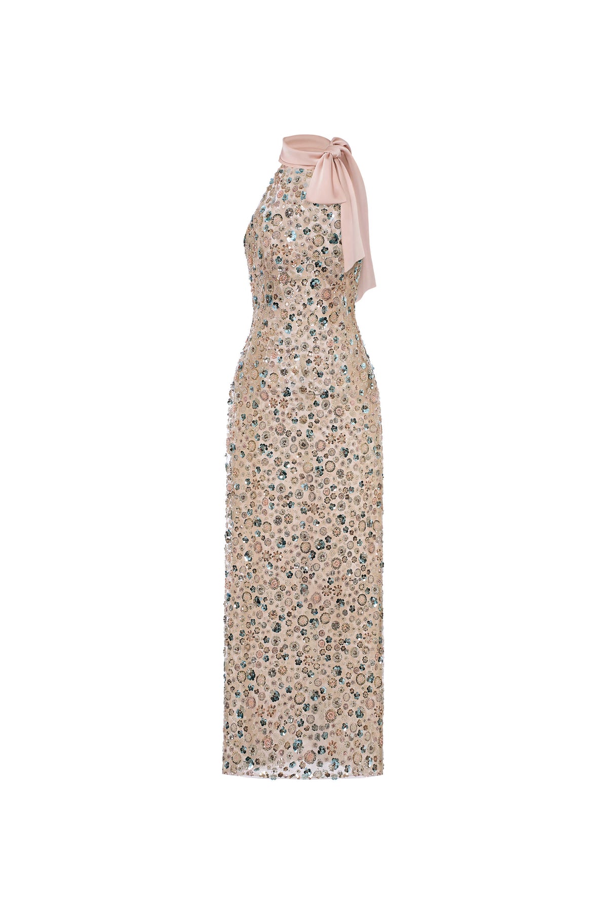 Helena Fitted Maxi Nude Dress