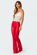Lorena Faux-Leather Flared Trousers