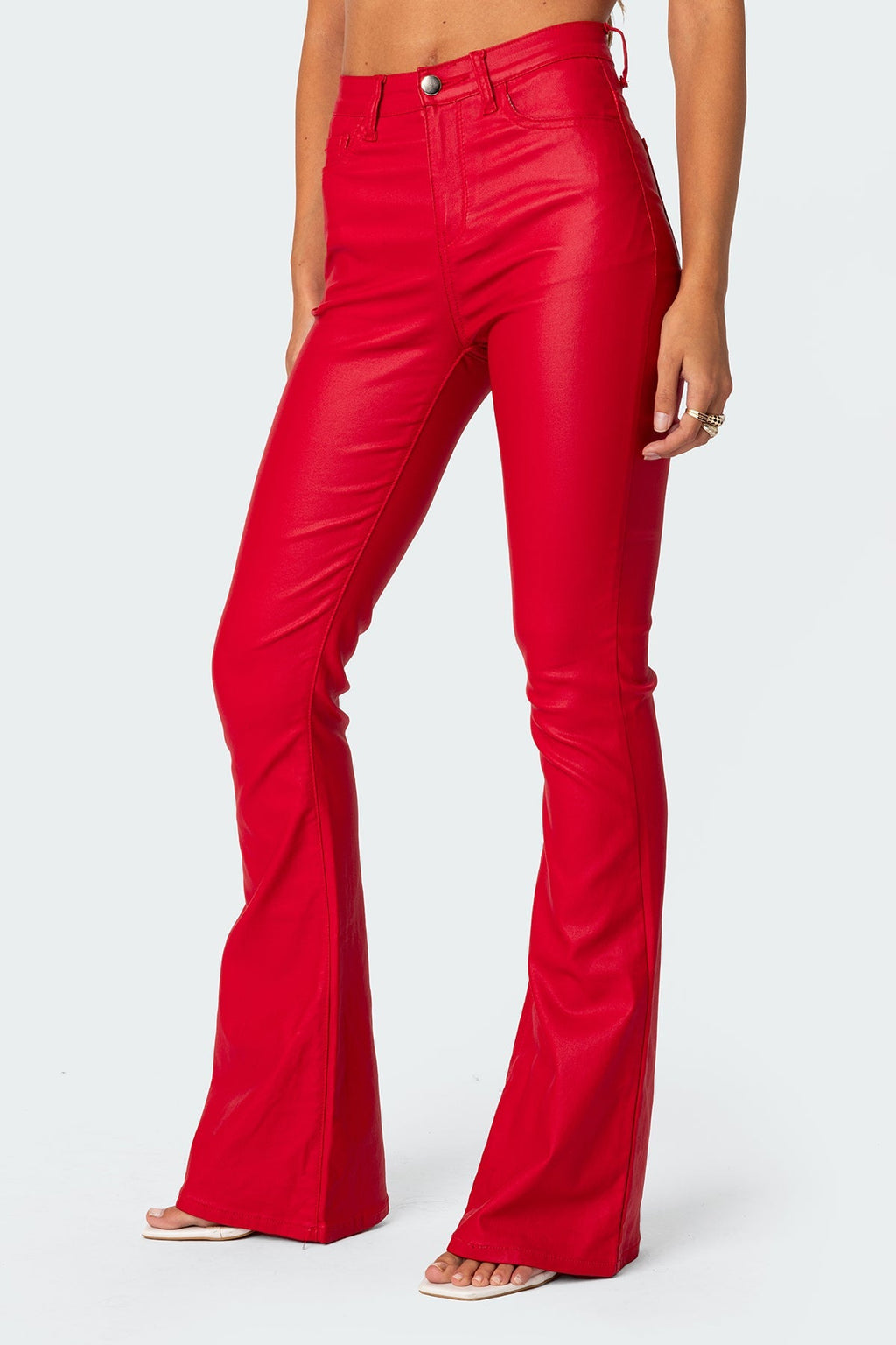 Lorena Faux-Leather Flared Trousers