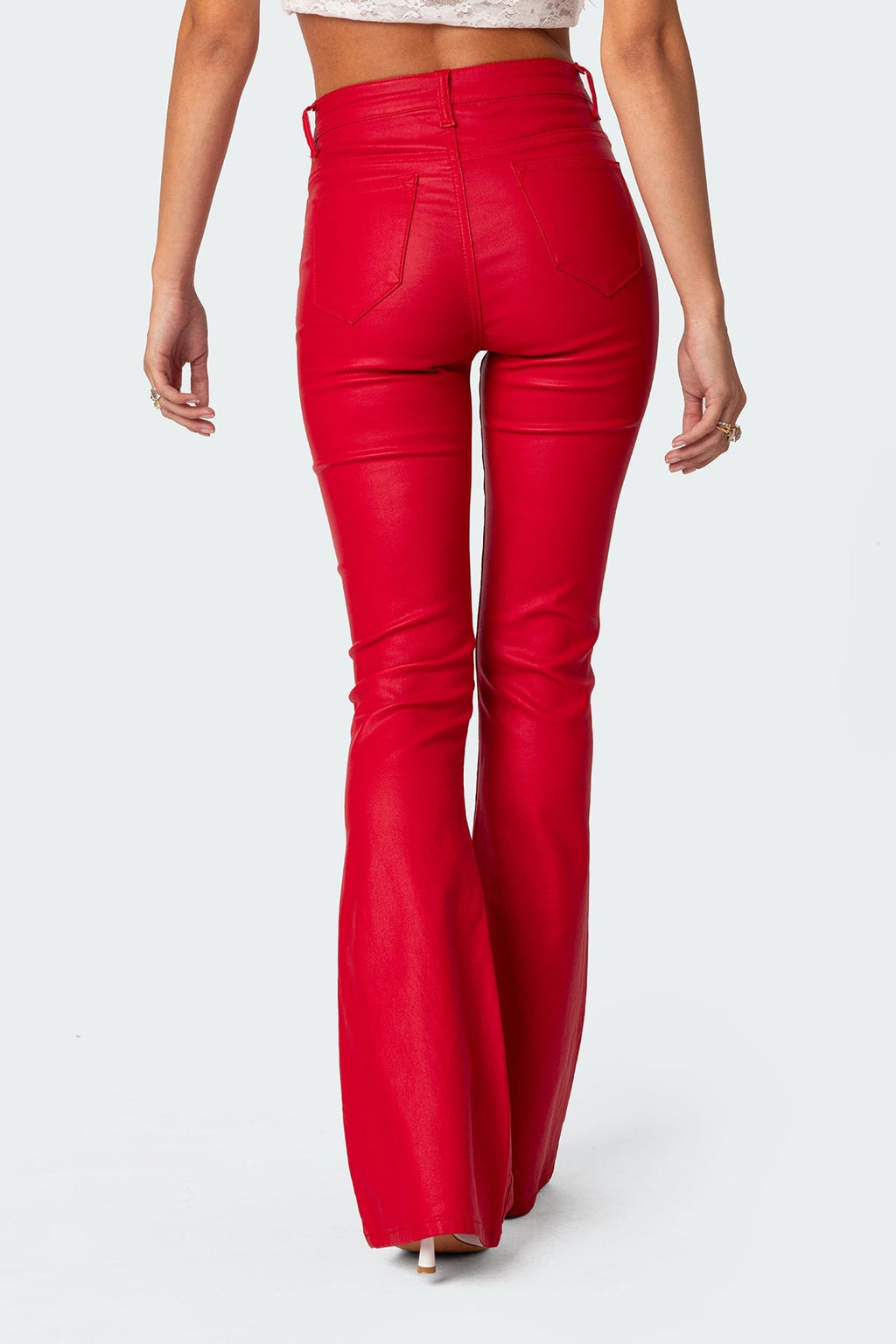 Lorena Faux-Leather Flared Trousers